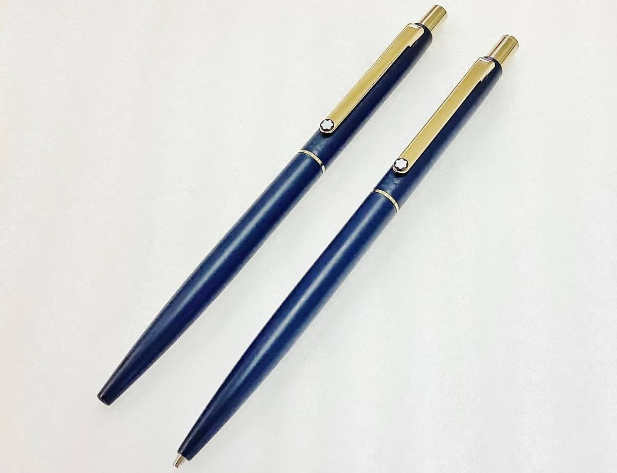 1円～ 美品 モンブラン ボールペン ペンシル 2本セット 紺色 ノック式