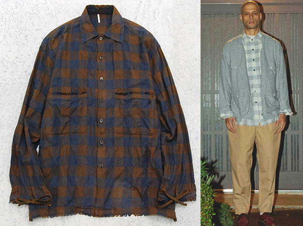 名作！定価￥24,200 美品 エトス ETHOS「SANKA CHECK SHIRTS」カット 
