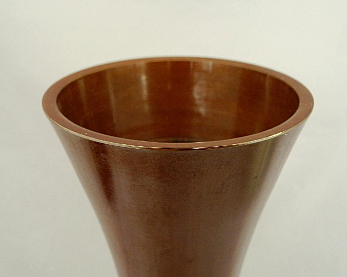 青銅 花器 松盛 38,5cm 千鳥 波千鳥文耳付銅器 下蕪型 高岡銅器 銅製