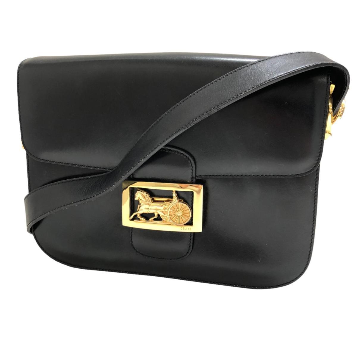 CELINE セリーヌ 馬車金具 ヴィンテージ レザーベルト こげ茶 ゴールド 