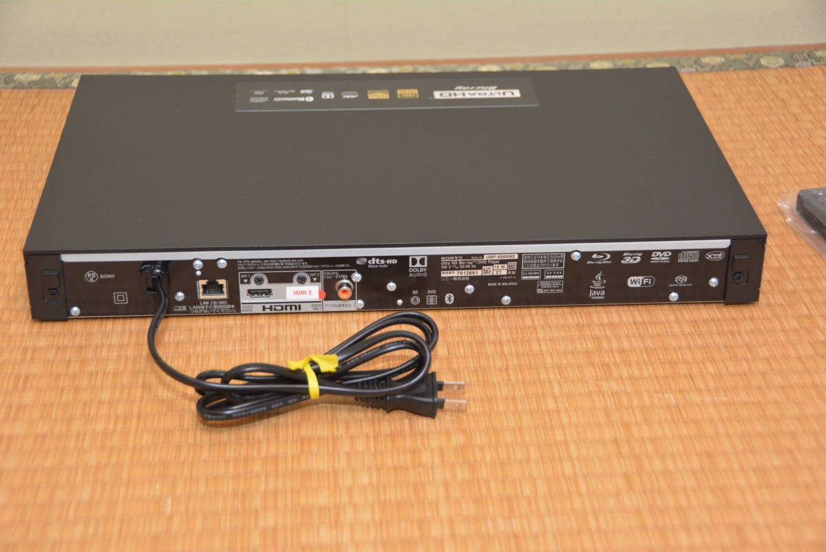 SONY Ultra HDブルーレイ/DVDプレーヤー UBP-X800M2 中古美品 動作OK