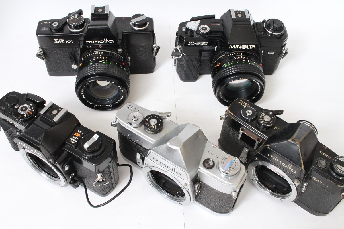 ☆1円～ジャンク品☆MINOLTA・ミノルタX-7ボディ等5台＆レンズ2本
