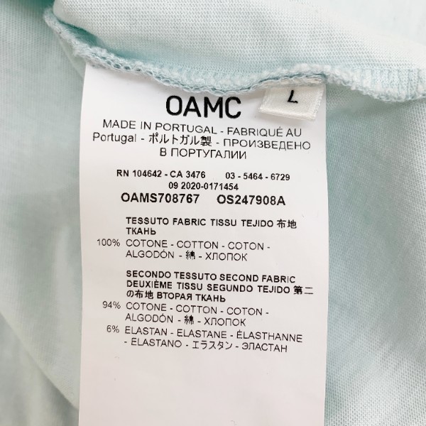 &frasl; OAMC | JKPT Keys 2021S&frasl;S』 OAMC オーエーエムシー mushroom print cotton T-shirt きのこ プリント Tシャツ 半袖 ネコポス可 メンズ Lサイズ カットソー DM4681■
