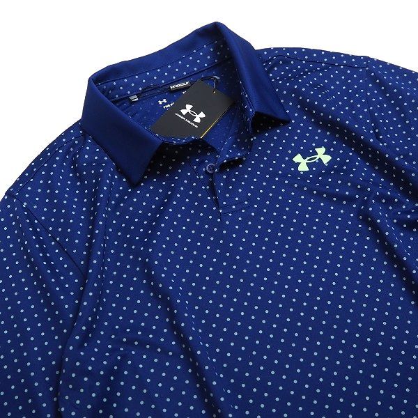 最新作，大得価 N427 UNDER ARMOUR GOLF アンダーアーマー ゴルフ 総柄プリント 吸汗速乾 半袖 ポロシャツ 4WAYストレッチ 春夏 ドット柄 M ネイビー(その他)｜売買されたオークション情報、yahooの商品情報をアーカ シャツ