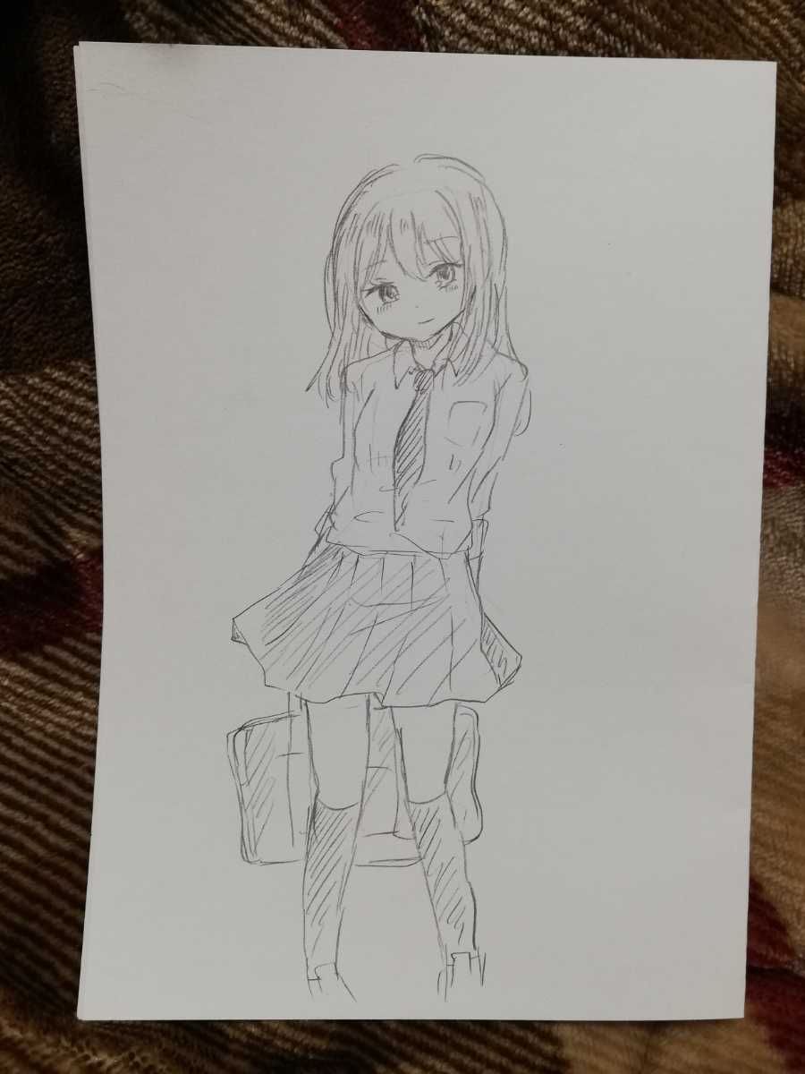 手描きイラスト 女の子 制服 アナログ イラスト 原画 ラフ画 シャーペン画 直筆 同人 オリジナル 手描きイラスト 売買されたオークション情報 Yahooの商品情報をアーカイブ公開 オークファン Aucfan Com