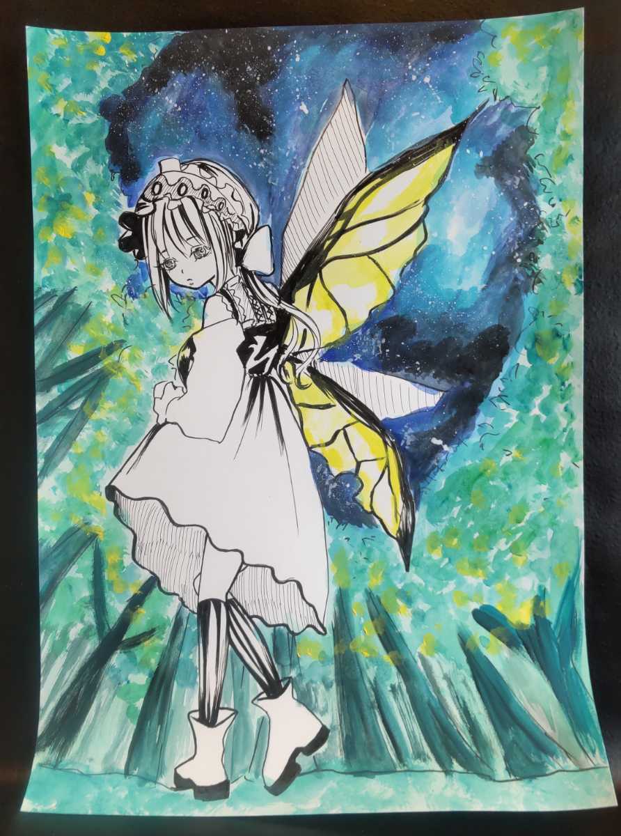 手描きイラスト オリジナル サイズ ペン画 アクリルガッシュ 少女 呼ぶ声 手描きイラスト 売買されたオークション情報 Yahooの商品情報をアーカイブ公開 オークファン Aucfan Com