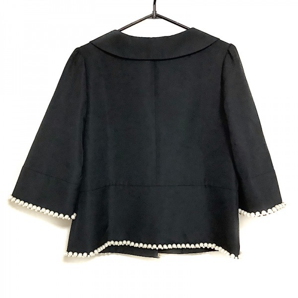 フォクシー FOXEY サイズ40 M - 黒 レディース 七分袖/シルク混/パール/春/秋 美品 ジャケット サイズ40 M - 長袖&frasl;春&frasl;秋 0 ハイネック&frasl;長袖&frasl;ロング