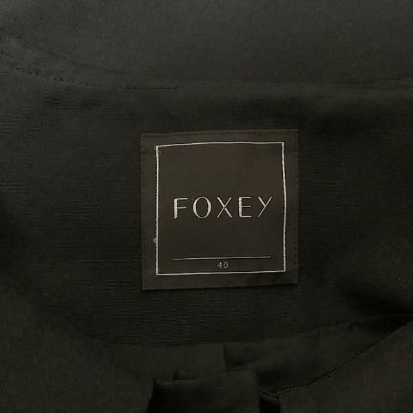 フォクシー FOXEY サイズ40 M - 黒 レディース 七分袖/シルク混/パール/春/秋 美品 ジャケット サイズ40 M - 長袖&frasl;春&frasl;秋 0 ハイネック&frasl;長袖&frasl;ロング