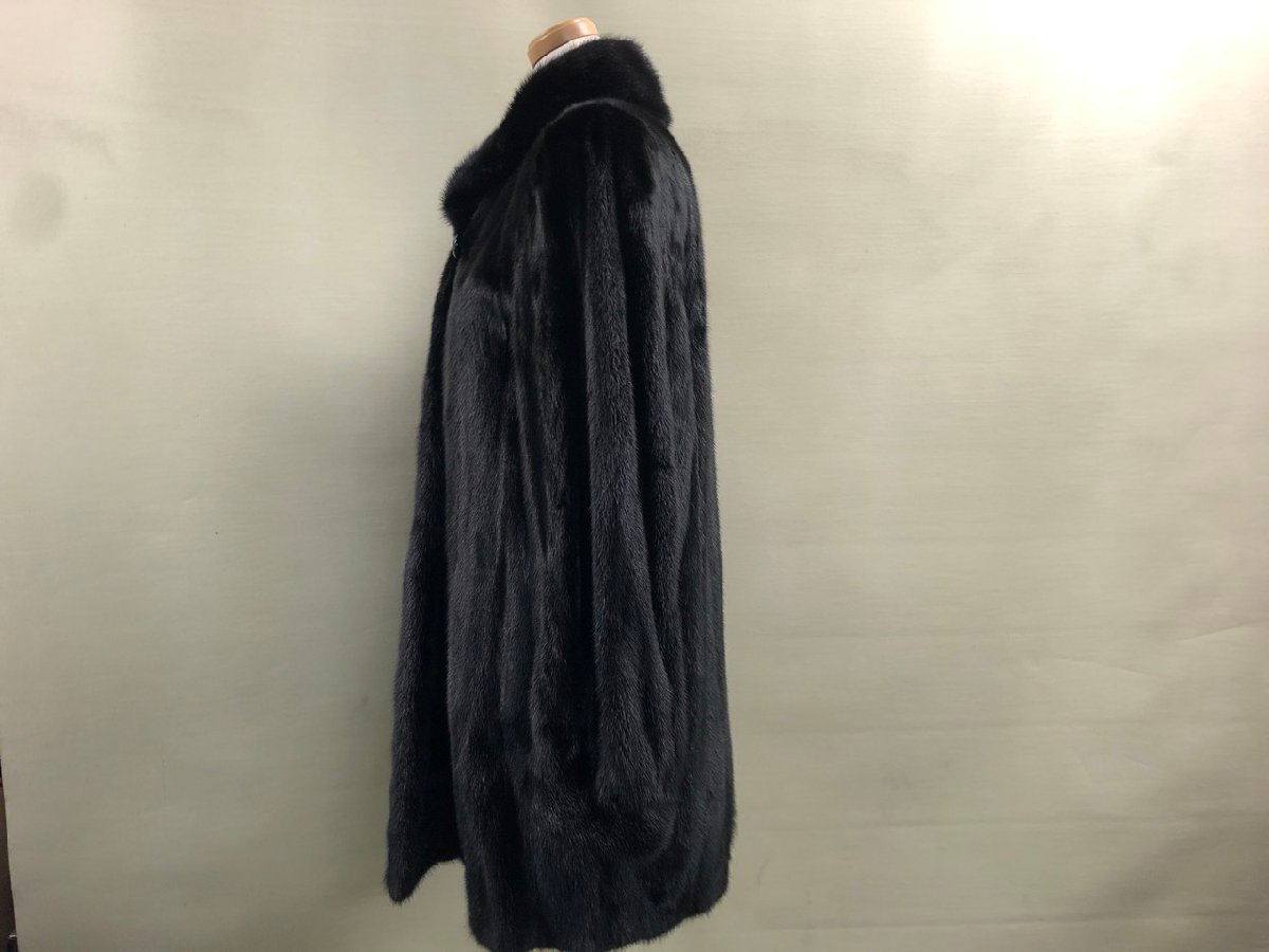 N-2496】ERIFORT SAGA MINK ROYAL サガミンク 本毛皮コート ブラック系 