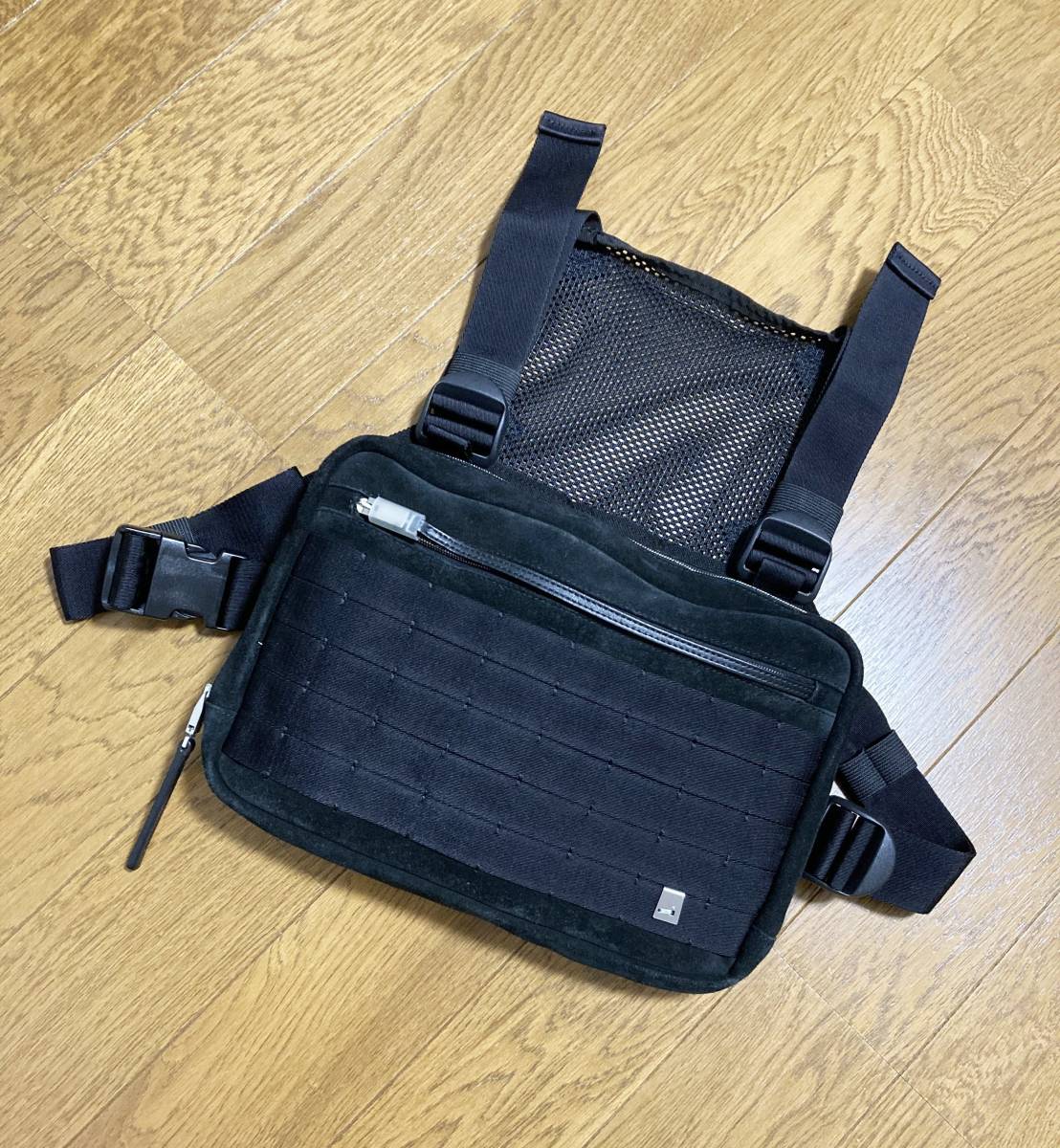 美品☆[ALYX] バックスキン オールレザーチェストリグ ボディバッグ 