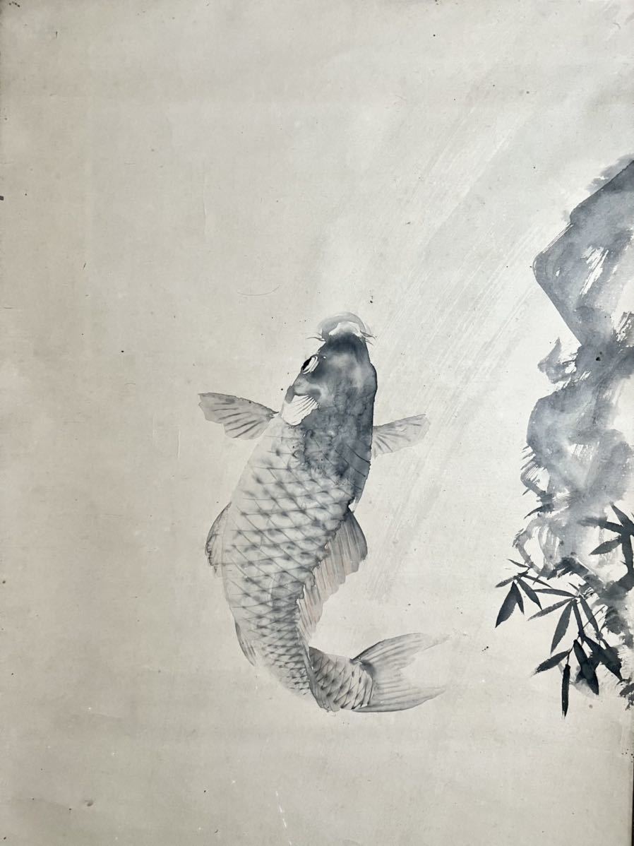 仏陀 呉雲 飛鯉図 紙本 肉筆 大幅 魚図 鳥獣 出世鯉 日本画 絵画 掛軸 古時代 花鳥 鳥獣 売買されたオークション情報 Yahooの商品情報をアーカイブ公開 オークファン Aucfan Com