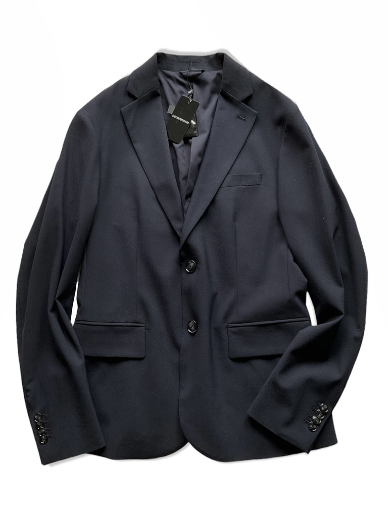  EMPORIO ARMANI/アルマーニ 秋冬3シーズン見込める重宝質感/極定番シンプル紺ブレ ストレッチ 極濃紺ジャケット M(テーラードジャケット、ブレザー)｜売買されたオークション情報、yahooの商品 男性用