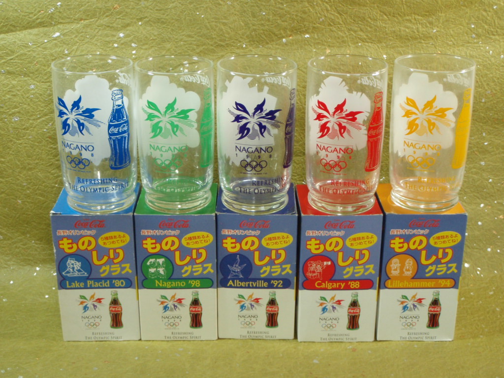 6a269-6 1998 長野オリンピック コカ・コーラ グラス コップ 非売品 