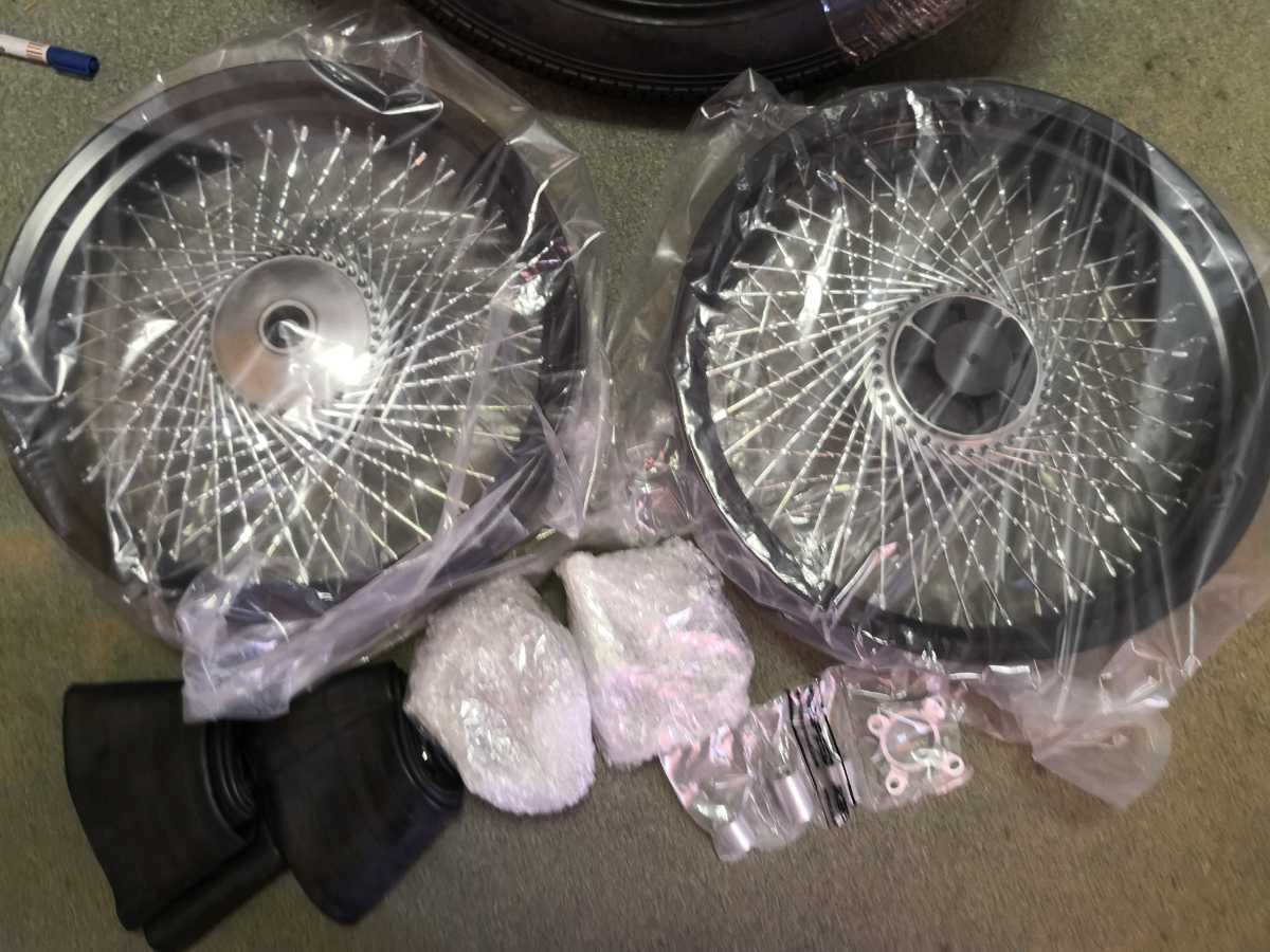 KEPSPEED製 スーパーカブ用ワイドホイール＆極太タイヤ前後セット 