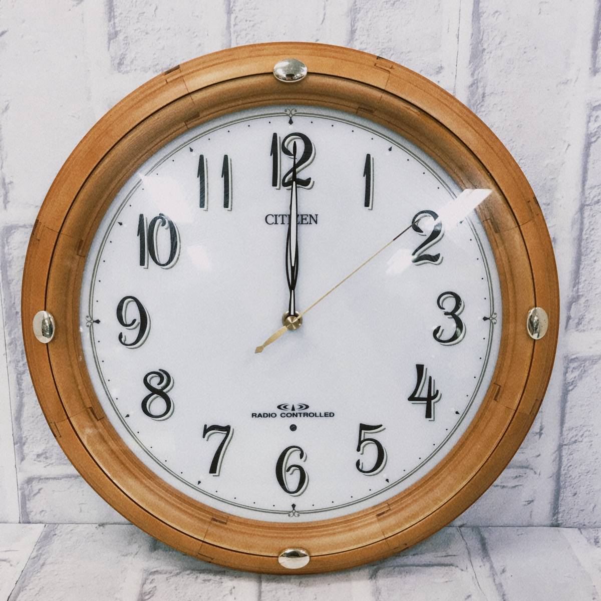 掛け時計 電波時計 シチズン CITIZEN ウッド調 ウォールクロック 直径約33cm T6322B(アナログ)｜売買されたオークション