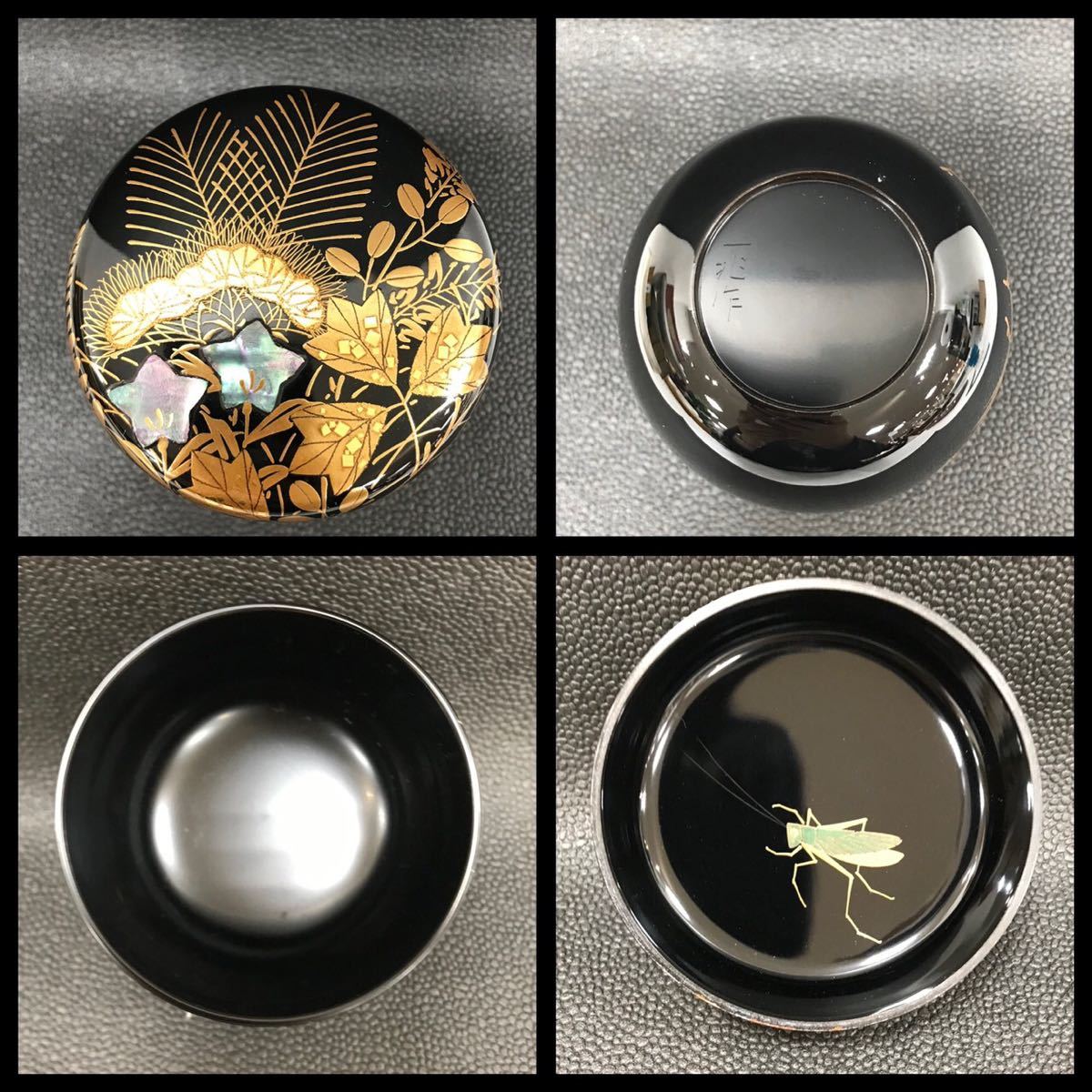 △ 一后一兆作 螺鈿金蒔絵 秋草棗 大棗 茶道具 薄器 共箱 共布 由来書