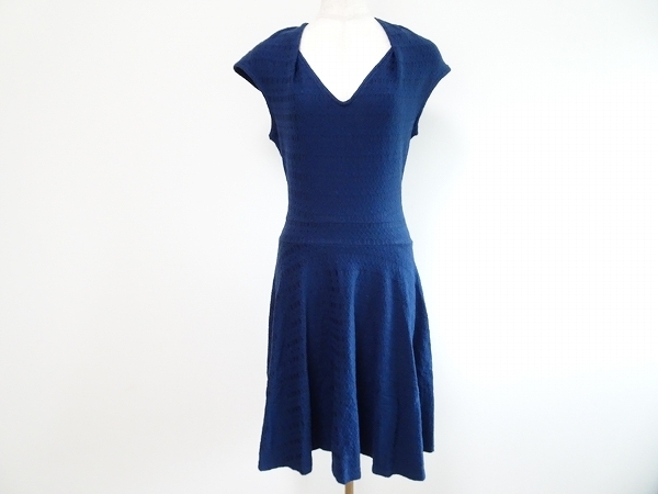 #snc エジェリ EGERIE ワンピース 紺 フレア フランス製 新品同様 タグ付き レディース [690194]