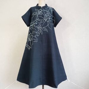 着物リメイクワンピース7 書生絣 ウエストギャザー ゆったりワンピース Harvesttoendhungermn Org