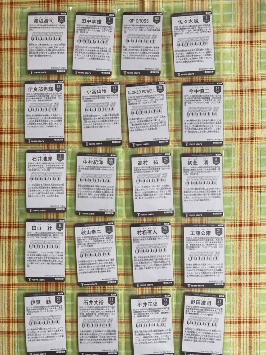 カルビー1996年プロ野球カードポップコーン36種80枚極美品 東京