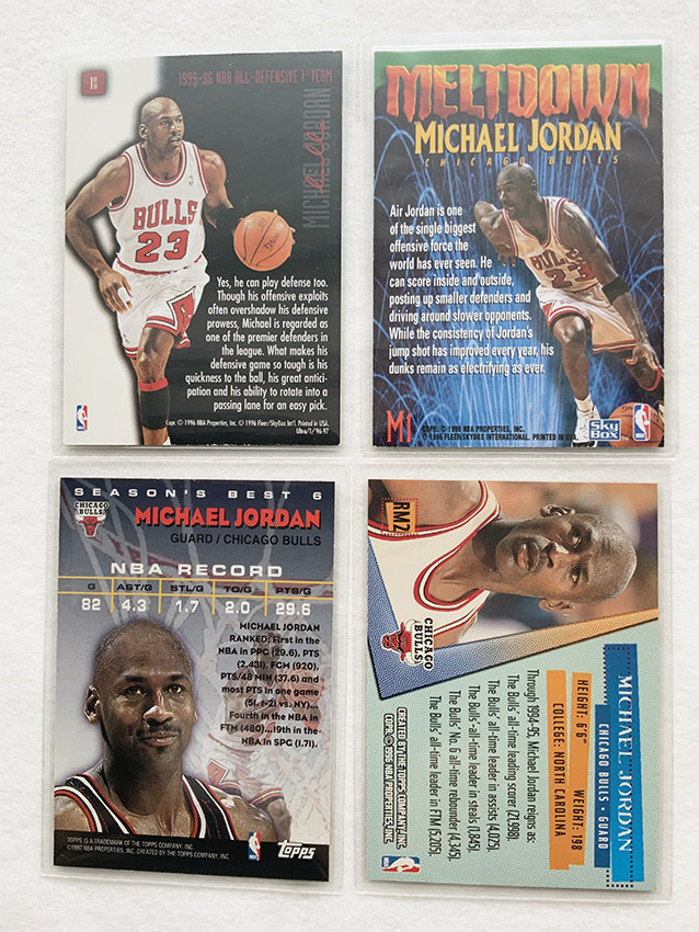 michael jordan マイケルジョーダン NBA トレーディングカード 4枚 