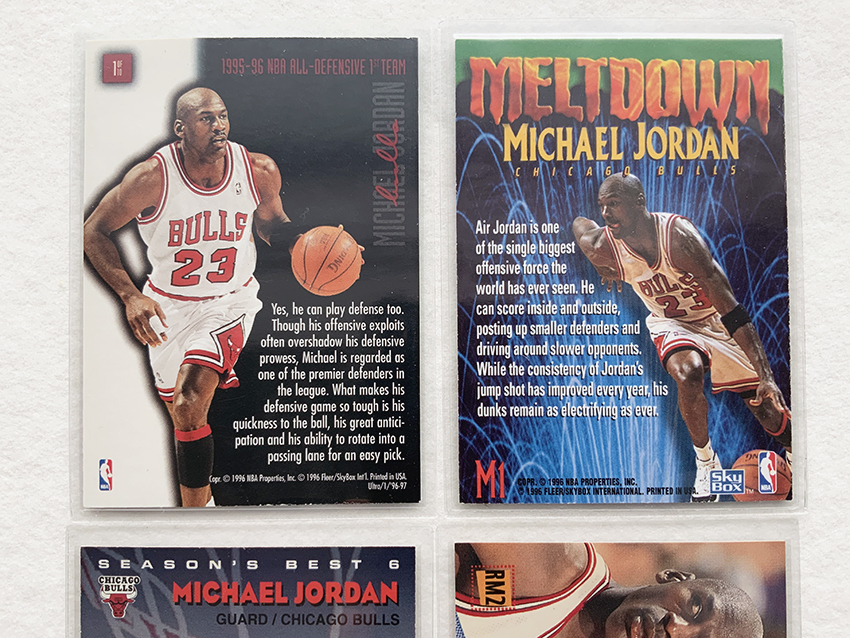 michael jordan マイケルジョーダン NBA トレーディングカード 4枚