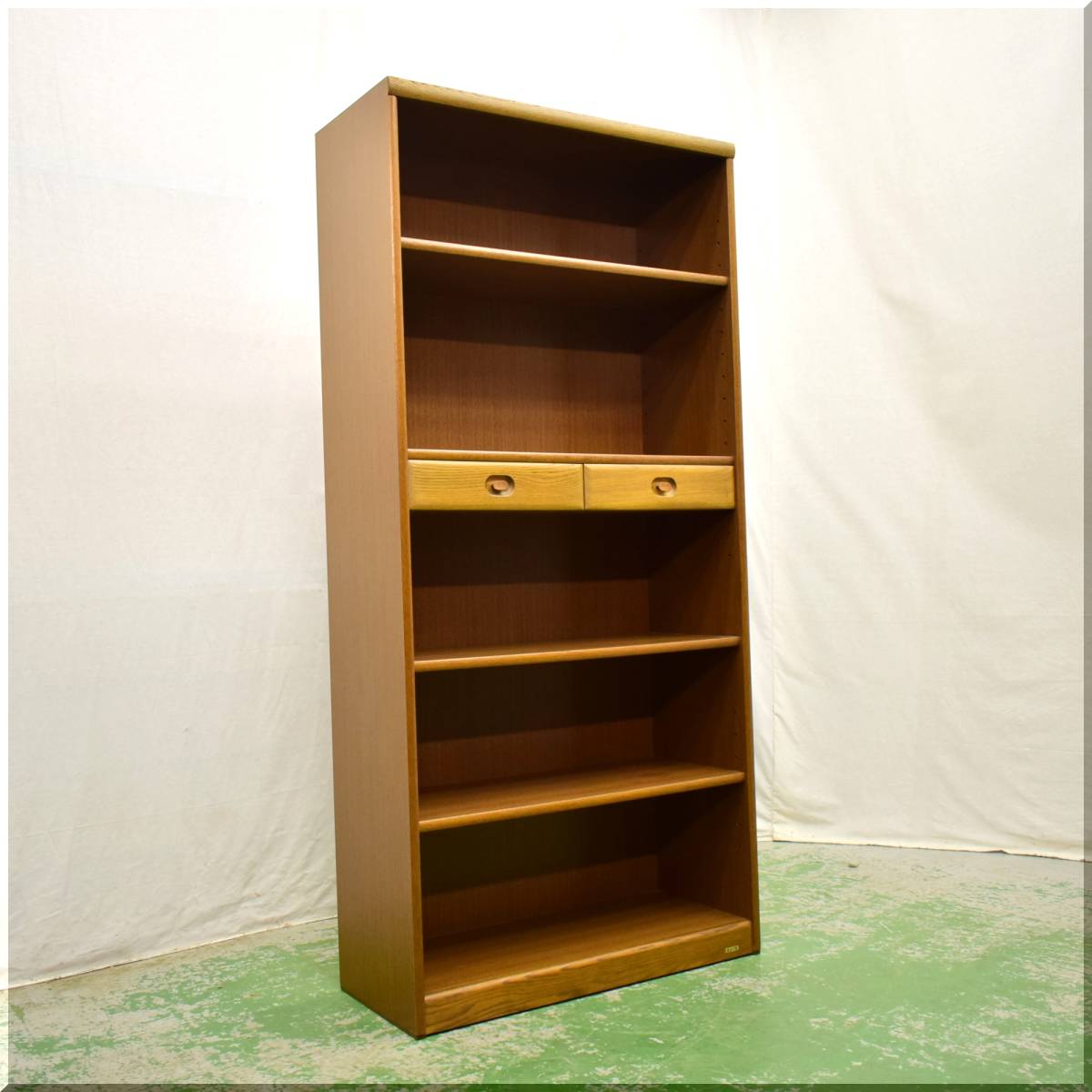 ◆美品◆HAMAMOTO 浜本工芸◆楢 ナラ材◆ 本棚　本箱　書棚 ブックシェルフ 飾り棚 キャビネット ラック 棚 オープン 引き出し 天然木 書斎
