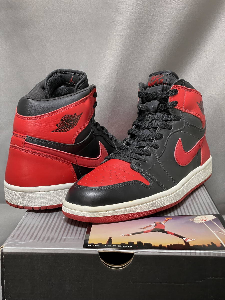中古品27cm 2001年製 ナイキ エアジョーダン 1 レトロ 黒/赤 US9/27CM 