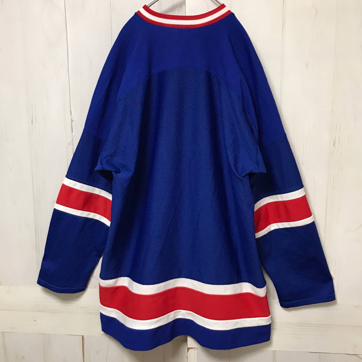 1スタ 激レア 90s USA製 ゲームシャツ XL 赤×青 ストリート 古着 