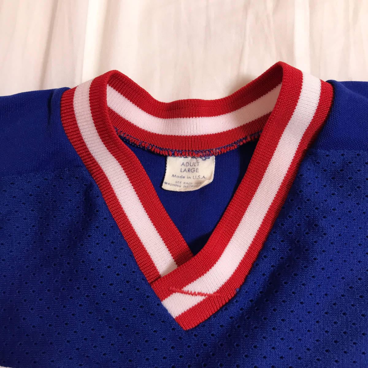 1スタ 激レア 90s USA製 ゲームシャツ XL 赤×青 ストリート 古着 