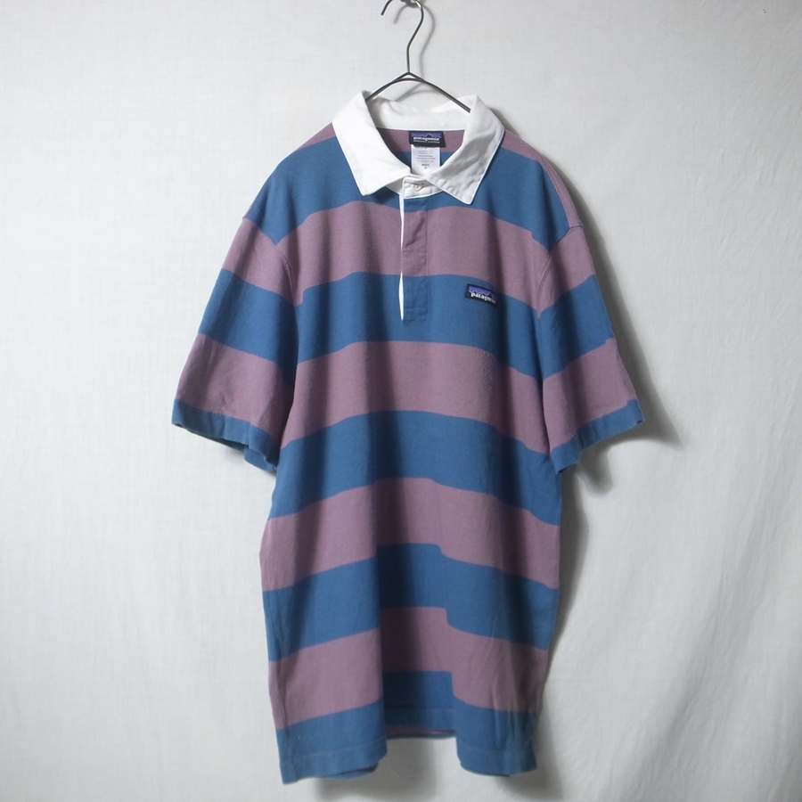patagonia パタゴニア 半袖 ボーダー ラガーシャツ M / ポロシャツ ラグビーシャツ オーガニックコットン