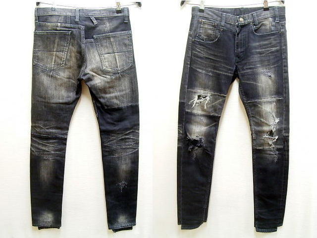 即決[46]ミハラヤスヒロ 16AW 解体再構築 ストレッチ スリム デニム 51022156 ブラック パンツ■1162