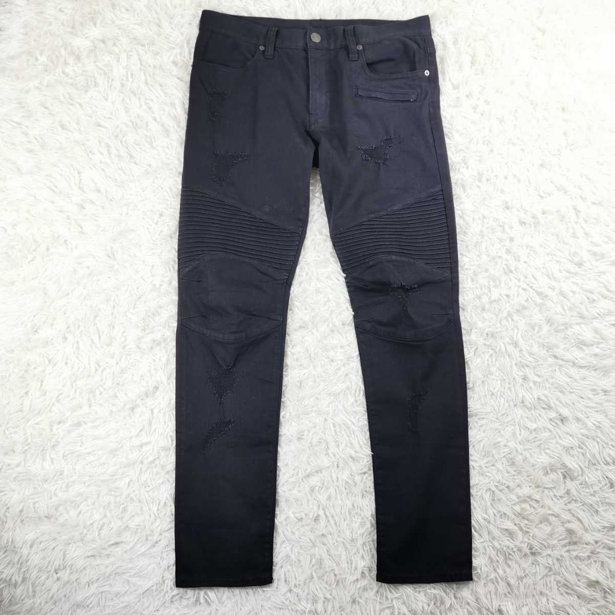 幻の逸品】ARMANI Exchange ジーンズ スキニーバイカーデニムパンツ 
