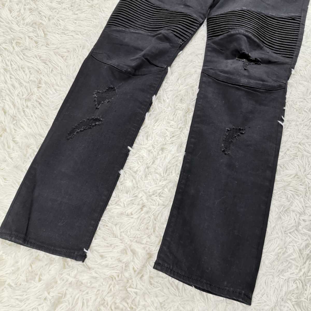 幻の逸品】ARMANI Exchange ジーンズ スキニーバイカーデニムパンツ 