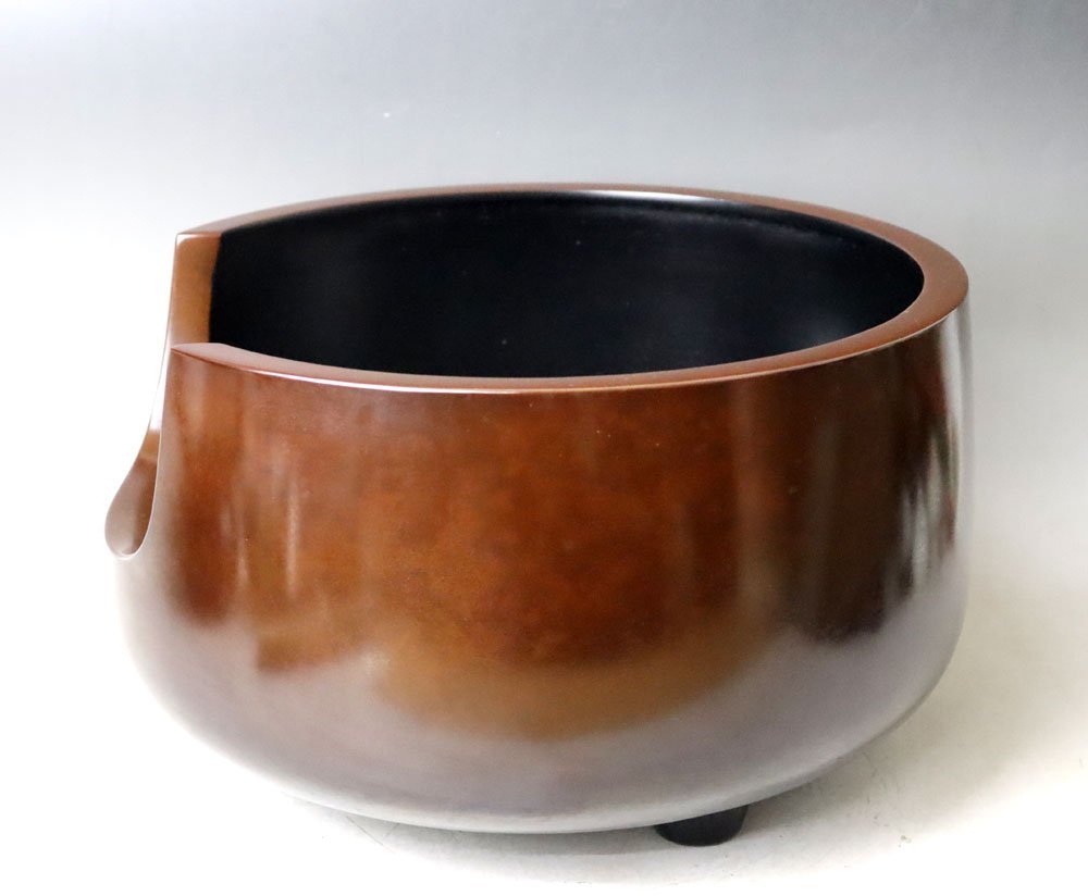□□W-2341□茶道具 唐銅特製品 道安風炉 一ノ瀬 宗辰 造 元箱入り