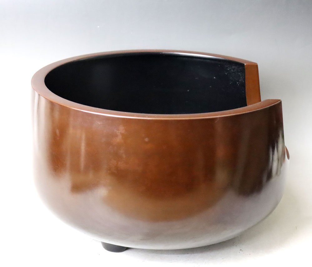 唐銅 面取道安風炉 一ノ瀬宗辰作 茶道具 □□W-2341□茶道具 唐銅特製品 道安風炉 一ノ瀬 宗辰 造 元箱入り