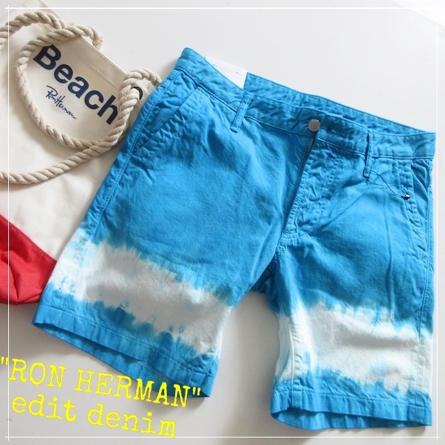 大得価，最新作 Ron Herman ロンハーマン Edit Denim別注 タイダイ デニム ショーツ ブルー ウエスト85センチ ライトジーンズ ショートパンツ(男性用)｜売買されたオークション情報、yahooの商品情報をアーカイブ 男性用
