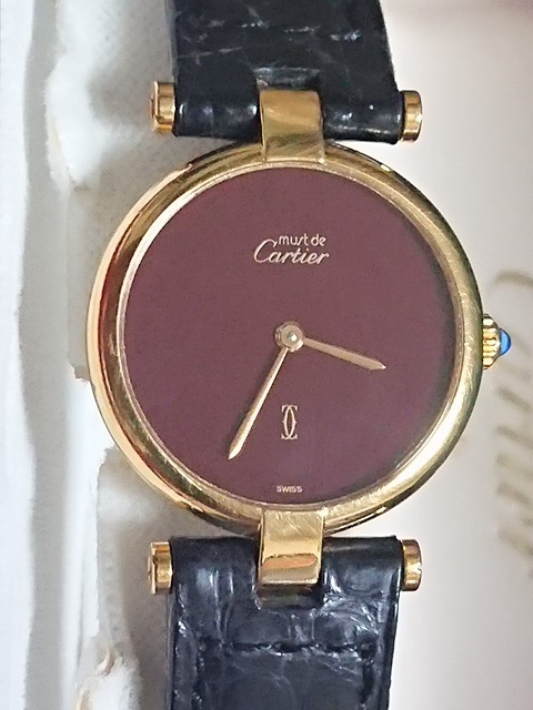 稼働品 カルティエ Cartier マストヴァンドーム 保証書付き 箱付 ワンオーナー レディース腕時計 クオーツ 1986年 昭和61年 