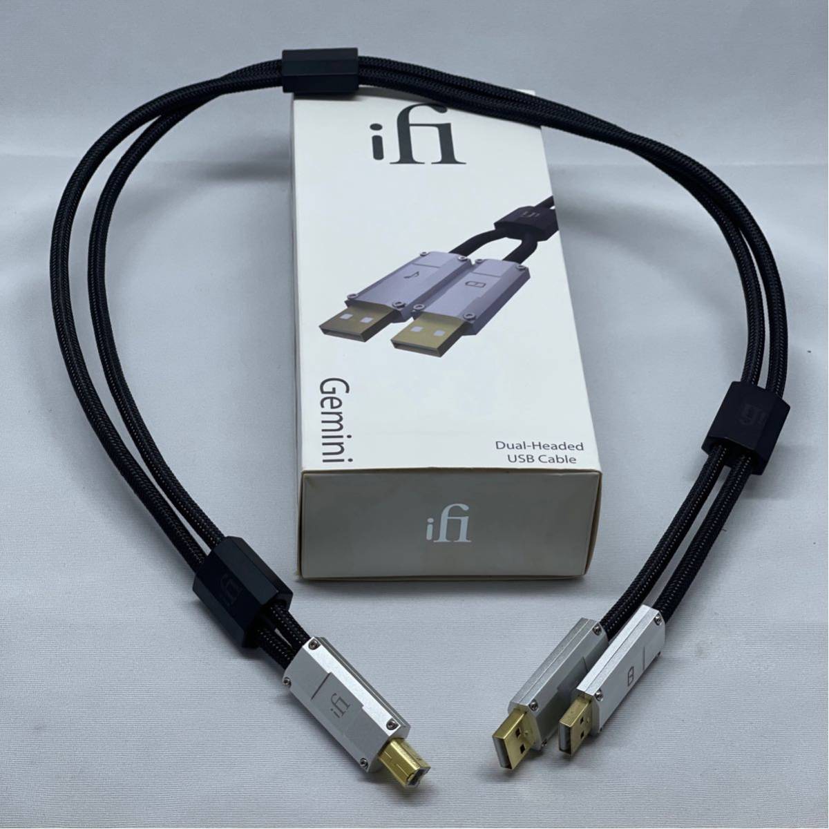 【送料無料】☆高級オーディオ☆USBケーブル☆iFI Audio iFi GEMINI デュアルヘッドUSBケーブル (0.7m)☆美品☆ iFi audio Audio マーキュリー（0.5m アイファイ・オーディオ +オーディオケーブル