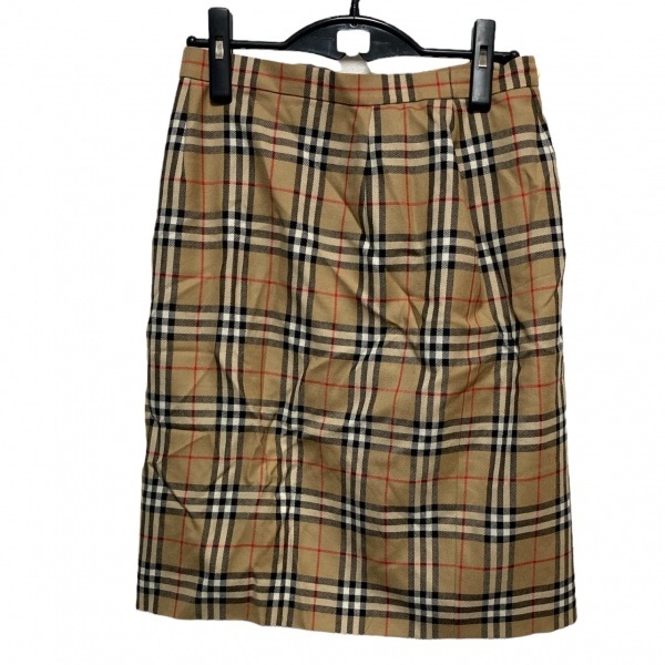 バーバリーズ Burberry's 巻きスカート サイズ42 L - ベージュカーキ×黒×レッド レディース ひざ丈/チェック柄 ボトムス 巻きスカート バーバリー ノバチェック ノバチェック✨バーバリー デニムスカート size