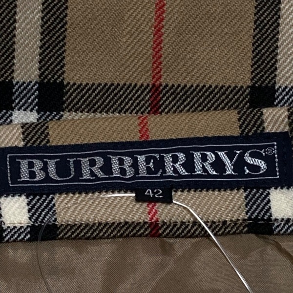 バーバリーズ Burberry's 巻きスカート サイズ42 L - ベージュカーキ×黒×レッド レディース ひざ丈/チェック柄 ボトムス 巻きスカート バーバリー ノバチェック ノバチェック✨バーバリー デニムスカート size