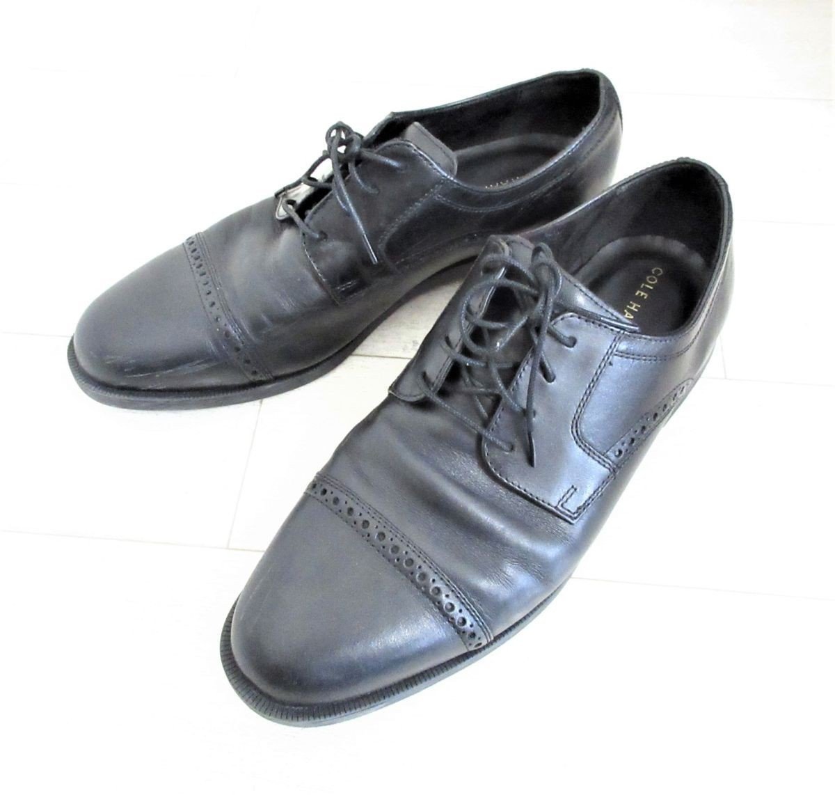 【高品質，お買い得】 良品 COLE HAAN コールハーン レザー ストレートチップ ドレスシューズ ビジネスシューズ C26638 11M 約28.5cm ブラック 黒(28.0cm以上)｜売買されたオークション情報、yahooの商品情報をアーカイブ公 28.0cm以上