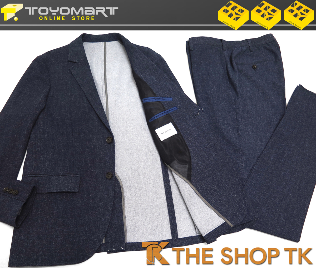 【得価，セール】 6027 THE SHOP TK タケオキクチ 洗濯機OK クールビズ ストレッチ ベーシック セットアップスーツ ネイビー/XL(XLサイズ以上)｜売買されたオークション情報、yahooの商品情報をアーカイブ公開 - オー XLサイズ以上
