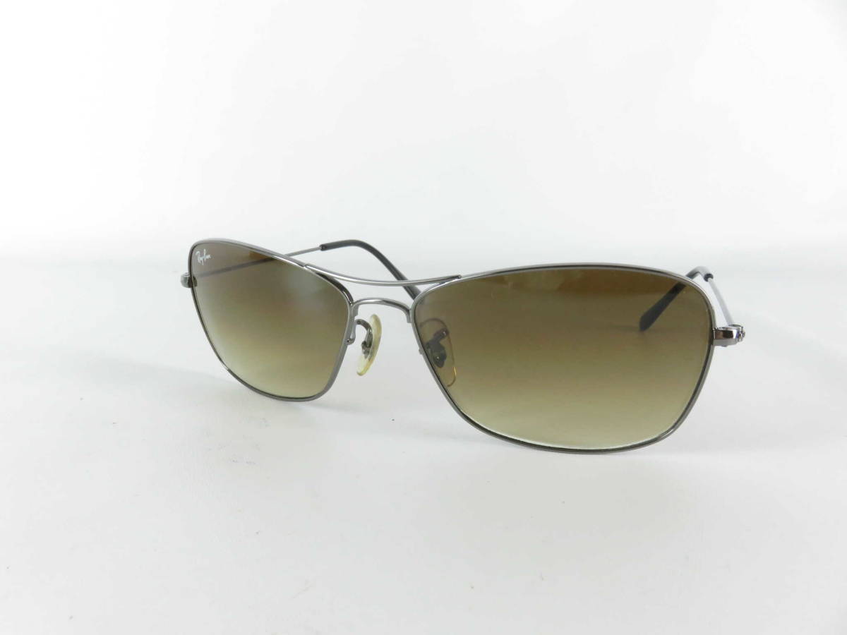 1円 超美品 レイバン RB3388 サングラス 黒×銀色 CQ917