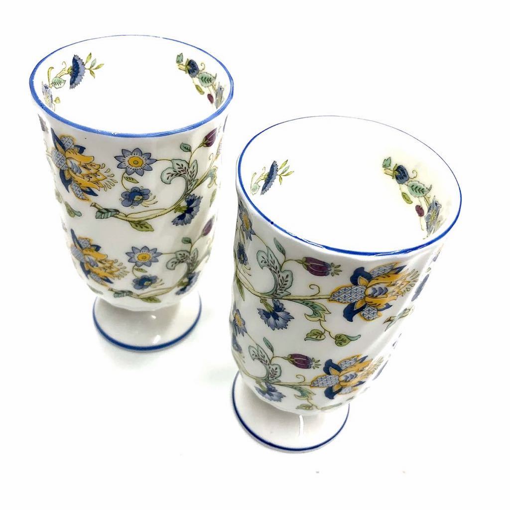 【MINTON★Haddon Hall】C-529 ミントン ハドンホール カップ&ソーサー プレート 皿 洋食器 ブルートリム タンブラー 14点セット ハドンホール ミントン カップ＆ソーサー Minton Haddon ティーカップ