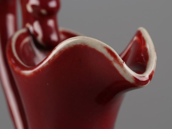 中国古玩 唐物 辰砂 時代物 極上品 花瓶 款 初だし品 中国景徳