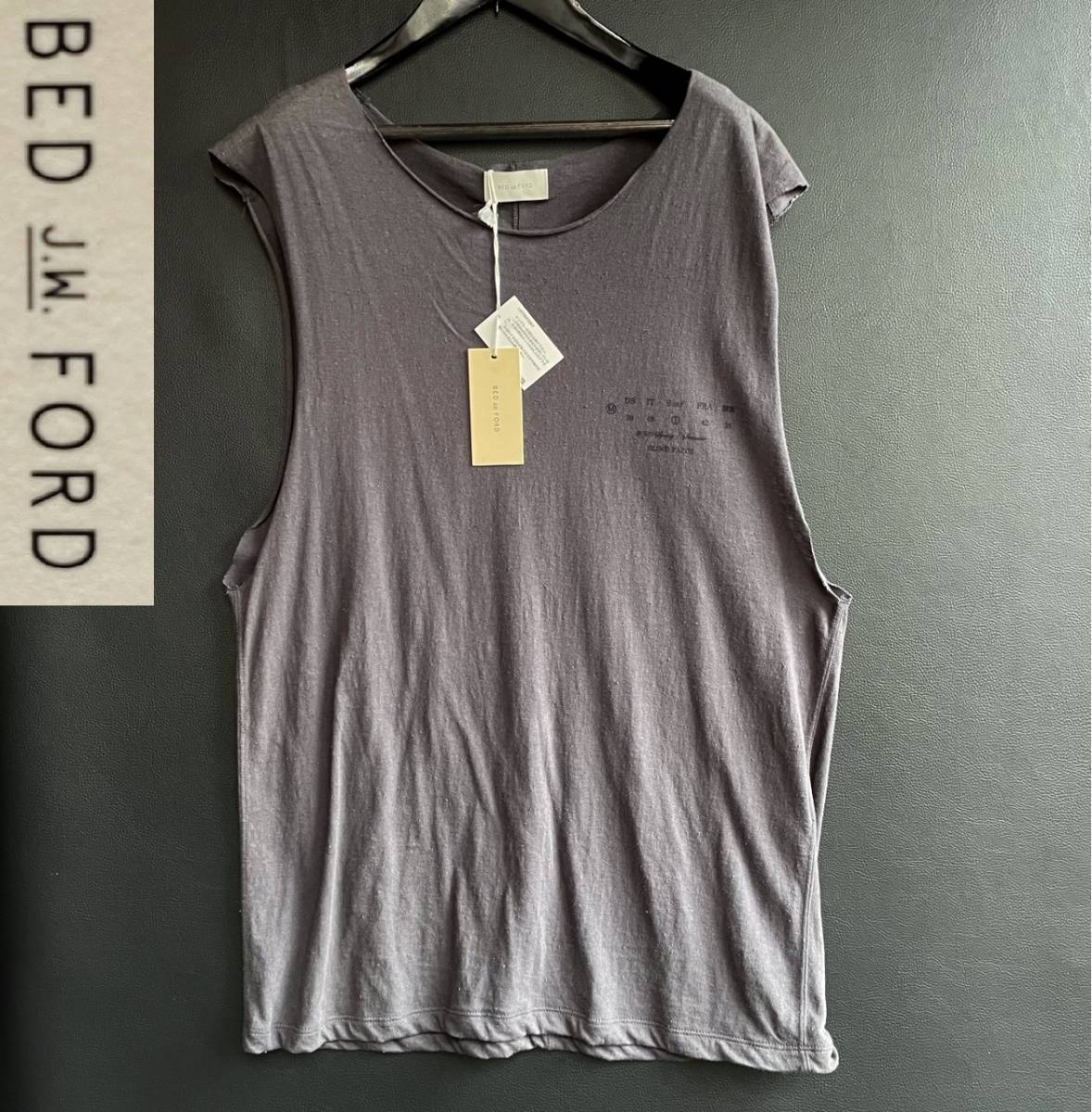 定価18，700円 タグ付き BED J.W. FORD ベッドフォード Season Print ノースリーブ カットソー タンクトップ size 1 日本製 20SS-B-CS03