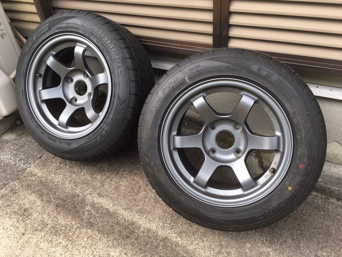 絶版！RAYS レイズ ボルクレーシング TE37限定色2本セット14インチ 