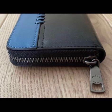 新品正規品】COACH コーチ ステッチ ブルーブラック 大人気 メンズ長 