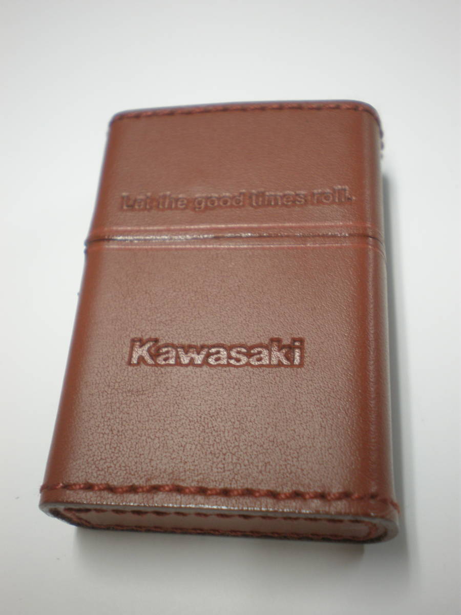 希少品 zippo Kawasaki 革巻きジッポー 未使用 オイルライター 廃版 激