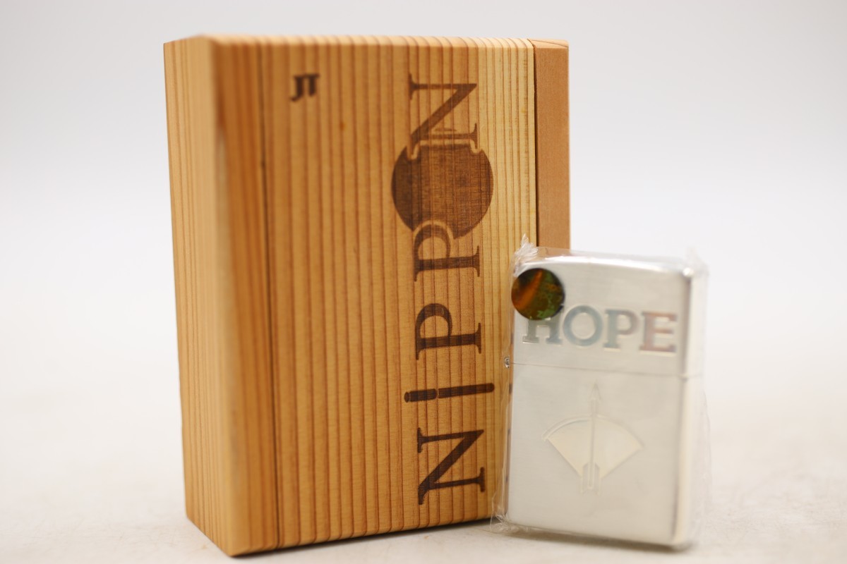 未使用保管品 ZIPPO JT懸賞 HOPE 木箱入り ジッポー ライター シルバー 